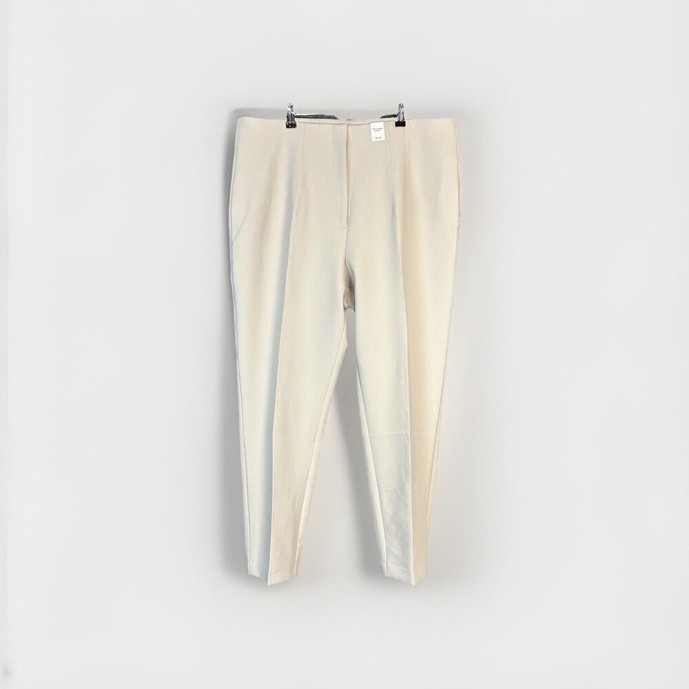 Abercrombie Fitch Pants Womens 33 16L Beige Tapered Leg Trousers Office  NWT